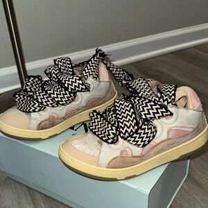 Lanvin Pink White Black Low-Top Sneakers